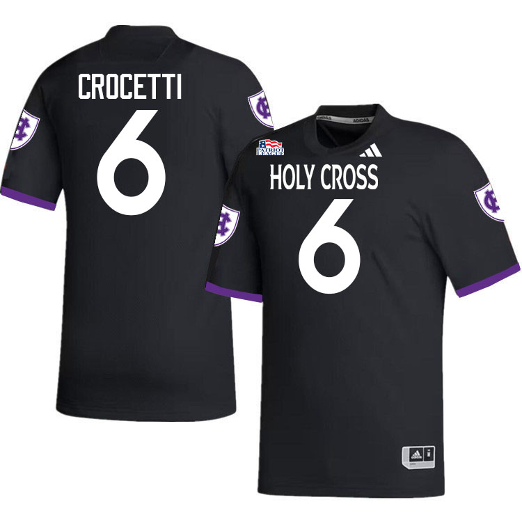 Holy Cross Crusaders #6 Carlo Crocetti College Football Jerseys,Uniforms-Black